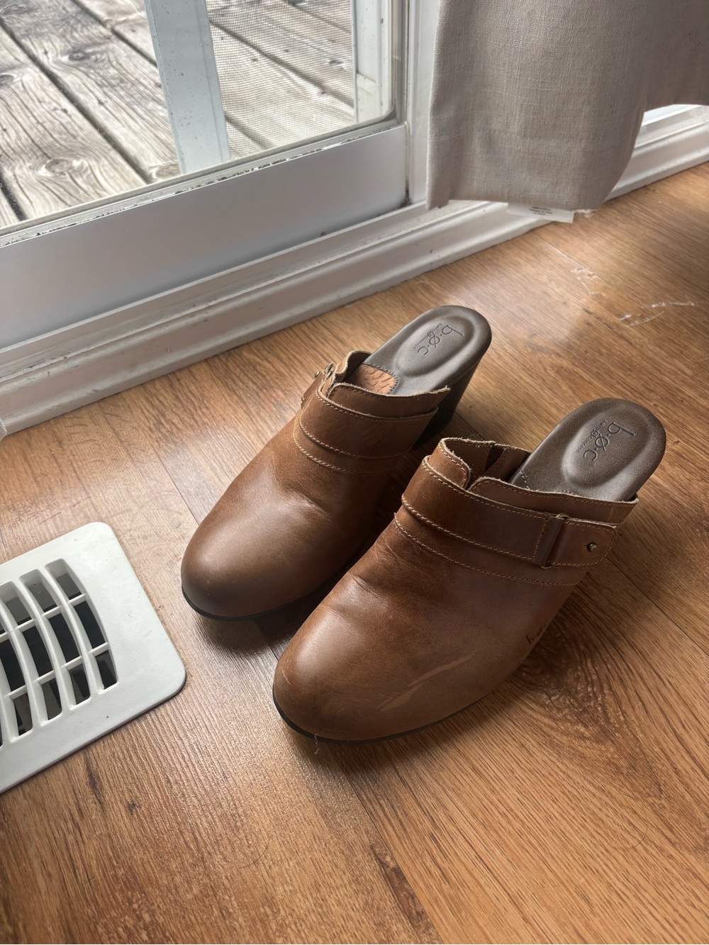 BOC Brown Leather clog heels